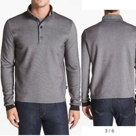 hugo boss long sleeve polo grey